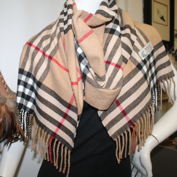 New Iconic Nova Check Print Italian Design Super Soft Fringe Scarf Shawl - Picture 6 of 8